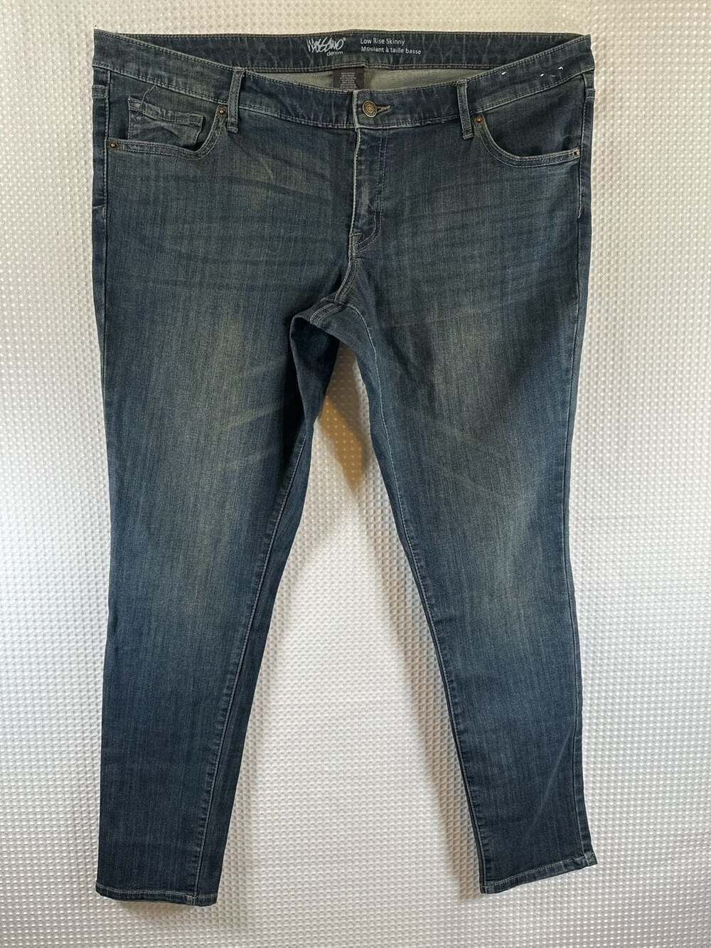 Mossimo Women's Low Rise Skinny Super Stretch Blue Jeans Size 18/34 R